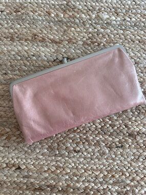 HOBO Lauren Leather Double Frame Clutch Blush Pink